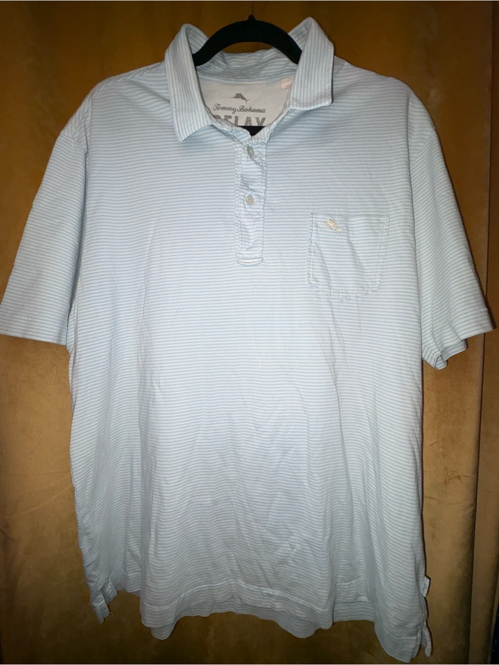 Tommy Bahama Pale Blue Striped Polo